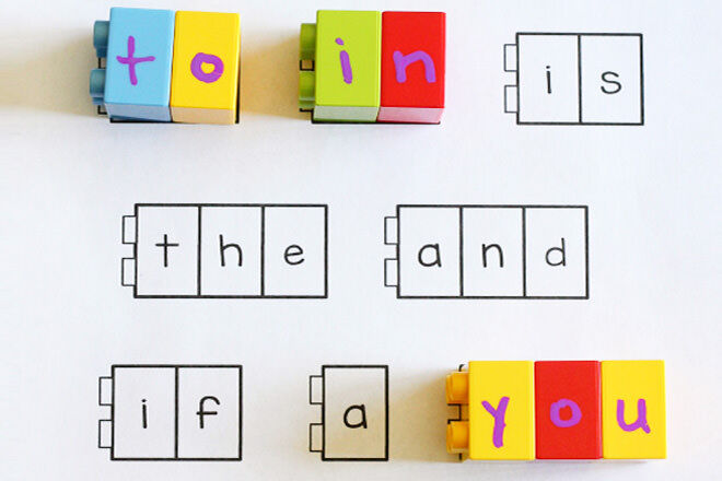 Use Duplo to help kids learn their sight words with this fun game
