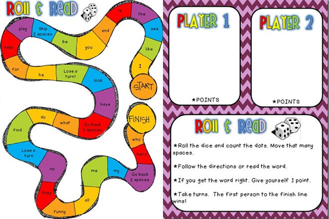 Roll & Read - a fun dice game for learning sight words