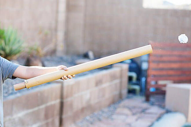 cardboard snowball launcher