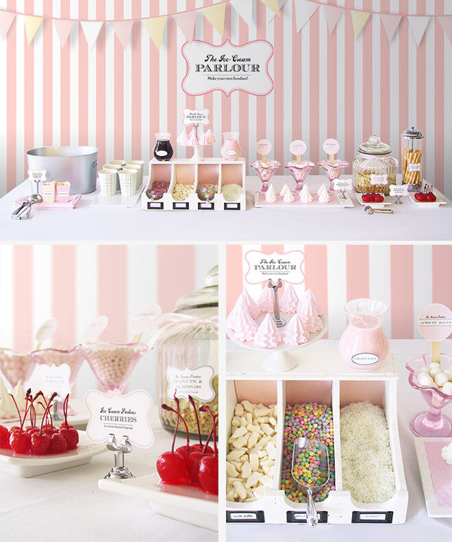 Ice Cream Sundae Bar - how to throw a deliciously fun ice cream party.