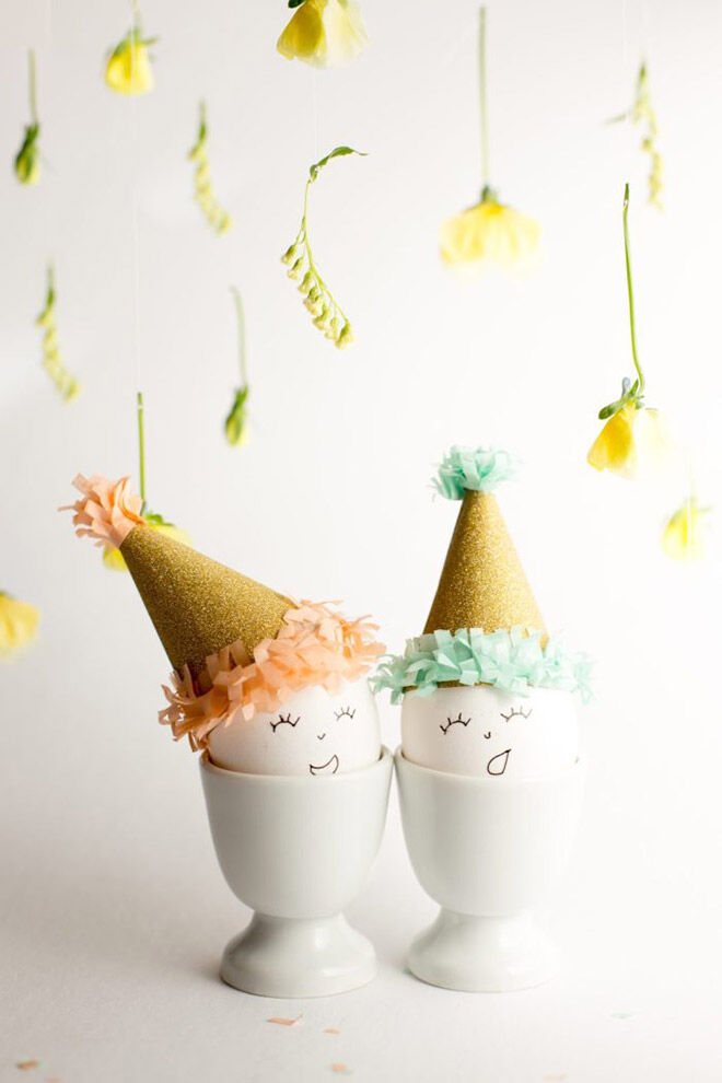 DIY Easter Eggs with Party Hats