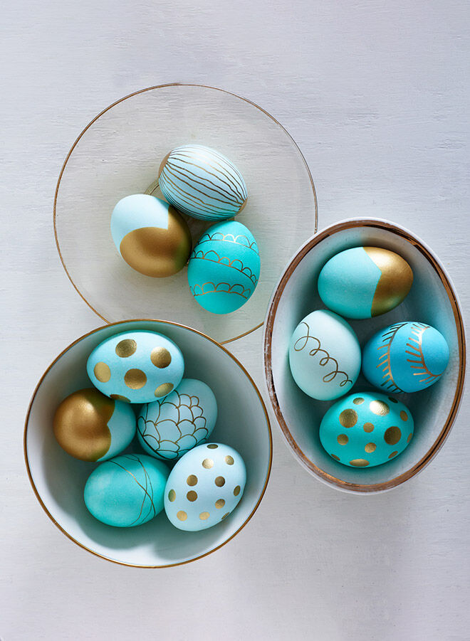 Metallic Blue Easter Eggs