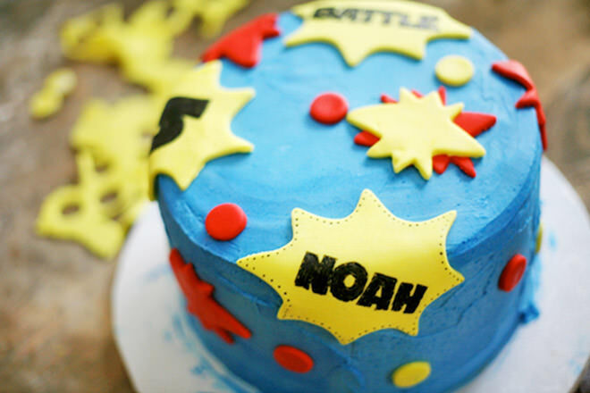Simple superhero birthday cake