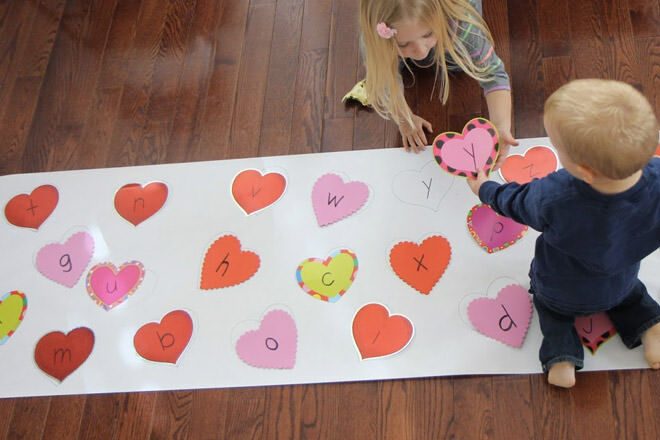 Kids valentine activity hurt matching game