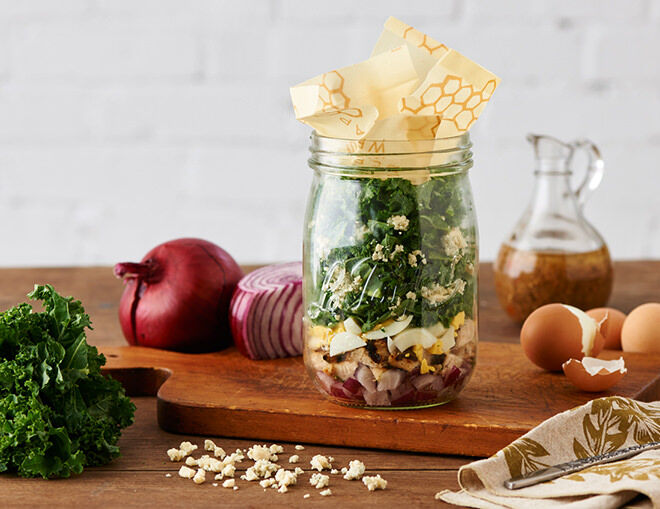Lunch in a Jar. This healthy Blue Winter salad has heaps of the healthy stuff as well as some tasty blue cheese. Perfect for working Mums.