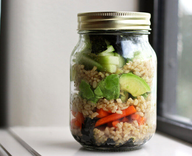 Lunch in a Jar. Deconstructed sushi that makes a perfect lunch working Mums.