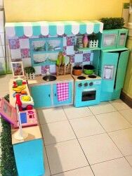 The cardboard kitchen built with love and imagination