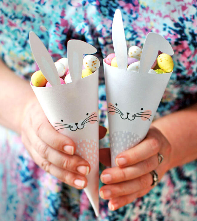 Easter Bunny printable cones