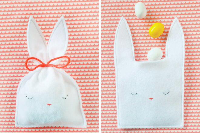 Easy Easter bunny candy pouch