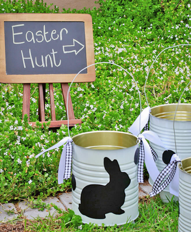 Easter hunt tin can
