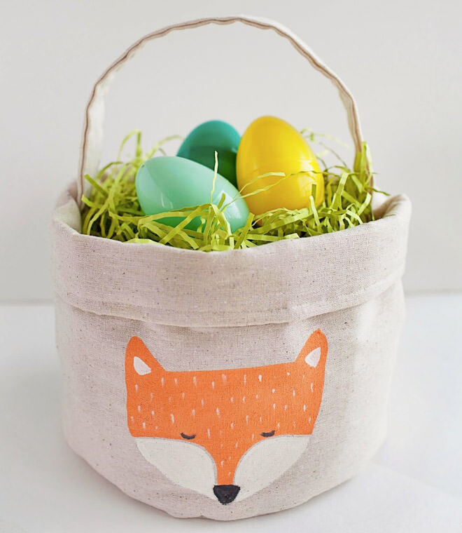 Easy fabric Eater basket with fox motif