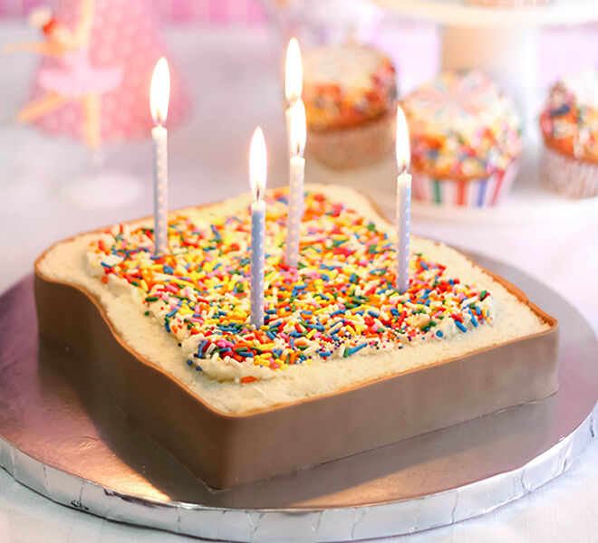 Fairy bread shaped birthday cake