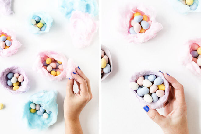 Edible fairy floss Easter nests