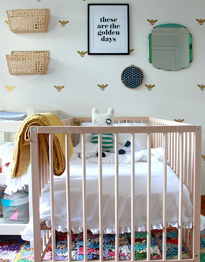 Beetle Shack nursery. How to style the $99 IKEA cot. 
