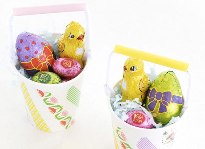 Paper cup Easter baskets