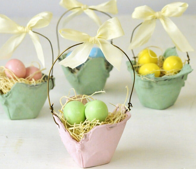 Upcycled mini Easter baskets