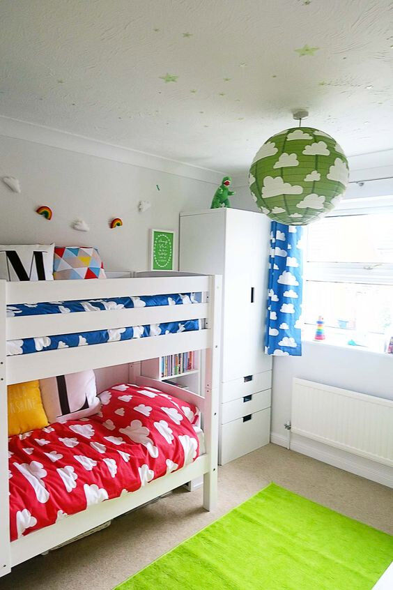 Rainbow colours kids bedroom design