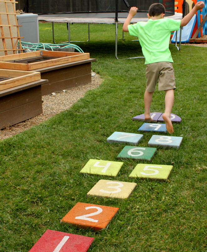 Hopscotch. Outdoor play ideas.