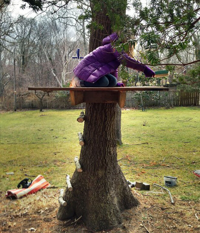 Tree platform. Outdoor play areas.