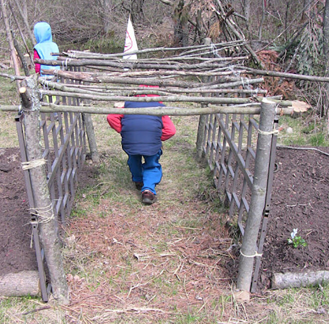 Natural tunnel. Outdoor play ideas.