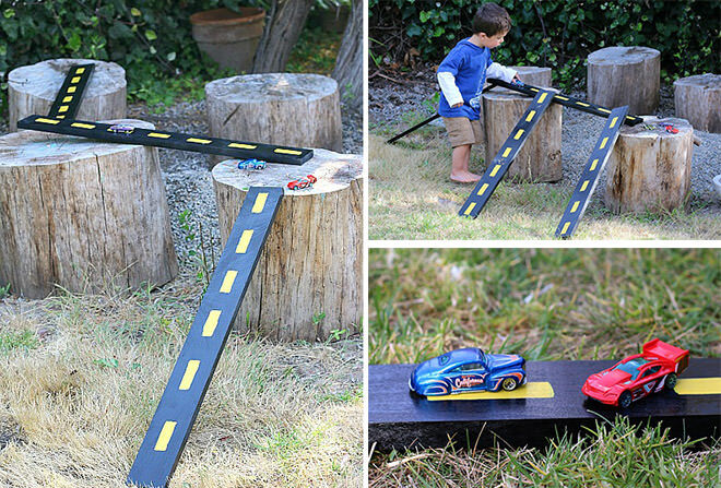 homemade race track for toy cars