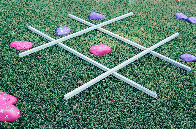Get outside and make your own tic tac toe.