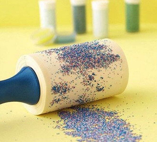 Use a lint roller to pick up spilt glitter