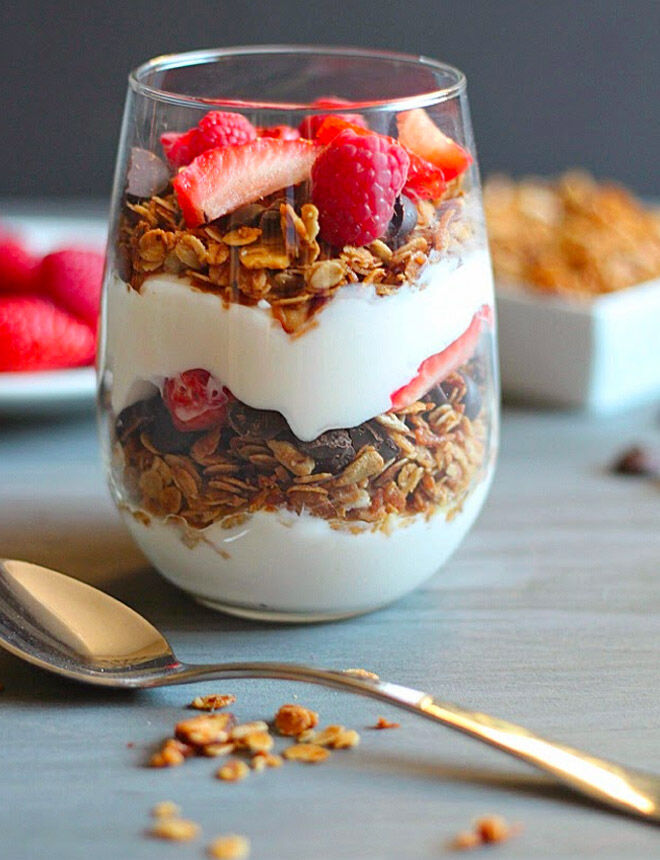 Mother's Day Breakfast Ideas: Chocolate and Granola Parfait