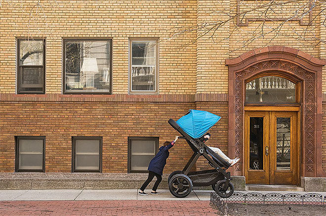 pushing the Contours parent sized stroller