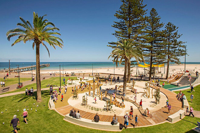SA Glenelg foreshore playground beach kids Adelaide