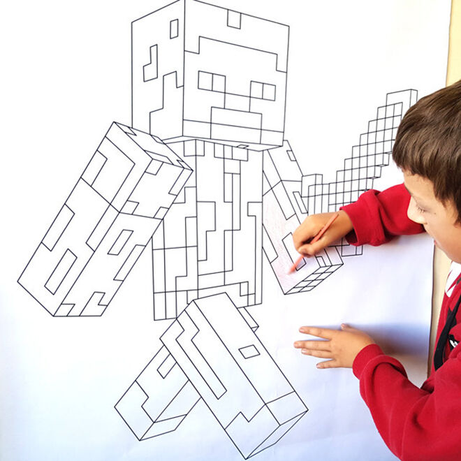Giant Steve Colouring Poster. The ultimate Minecraft gift guide.