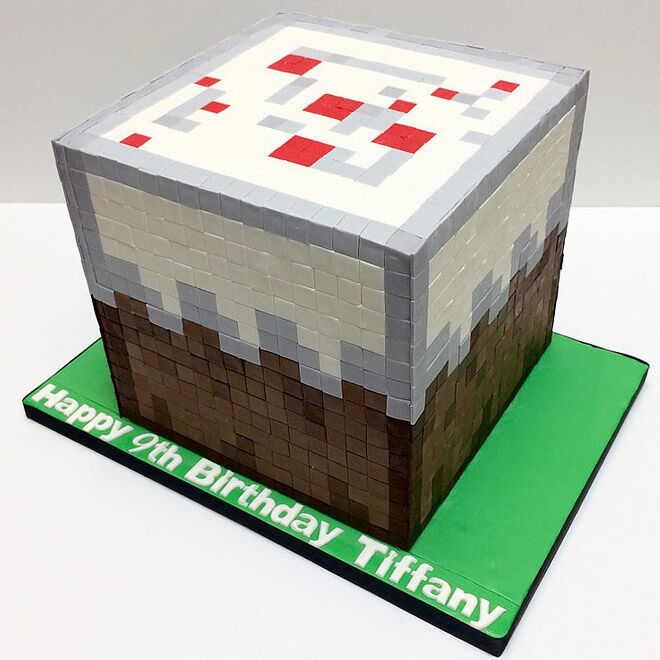 minecraft cake birthday video game