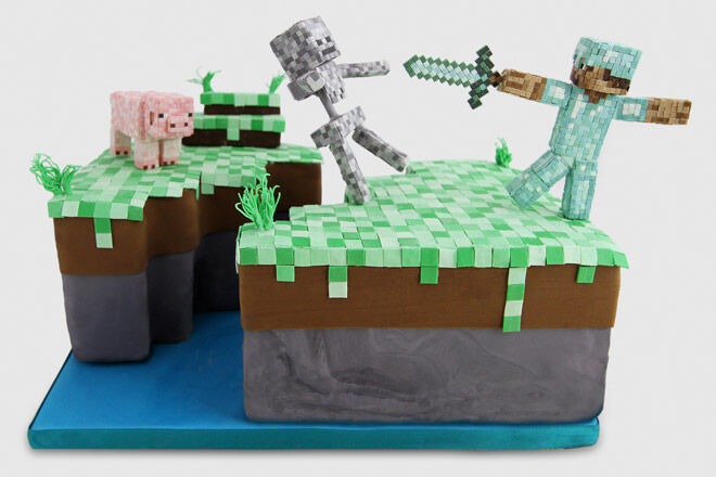 minecraft cake birthday video game