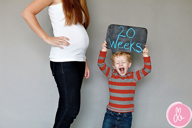 Pregnancy week by week photo record sibling