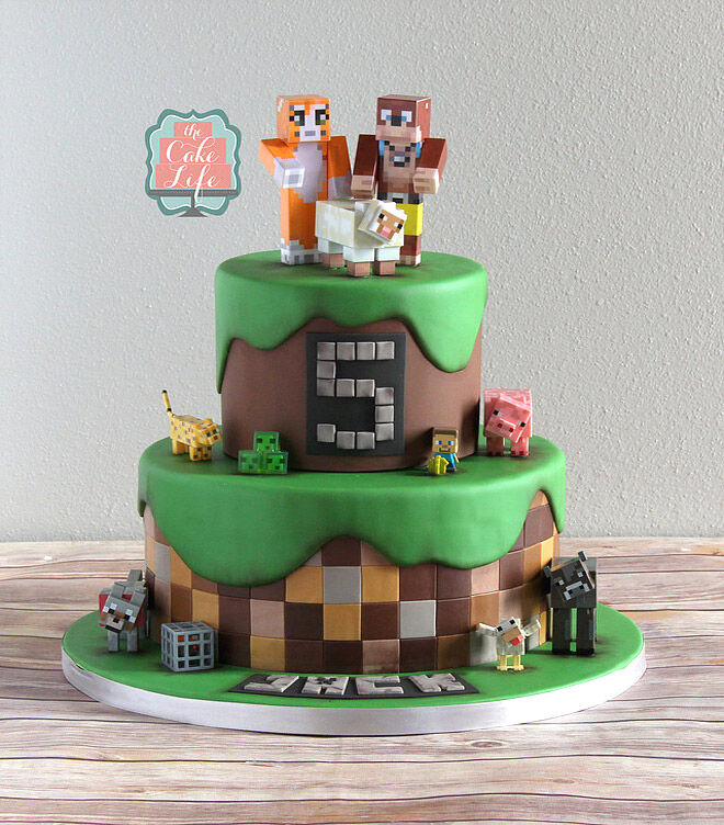 minecraft cake birthday kids