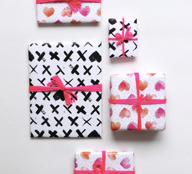 Printable gift wrap wrapping paper hearts and crosses
