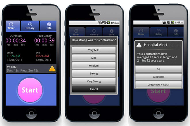 labour birth timing technology app