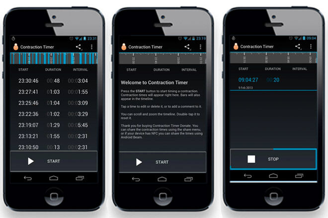 best contraction timing app for droid