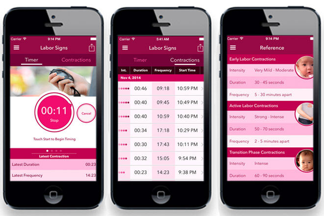 contraction tracker app timer maternity