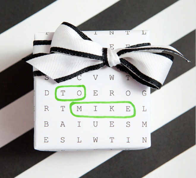 Printable gift wrap wrapping paper word find