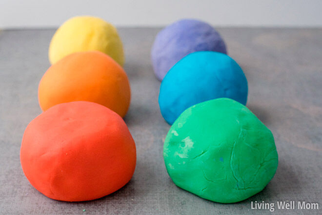homemade play dough recipe rainbow colours