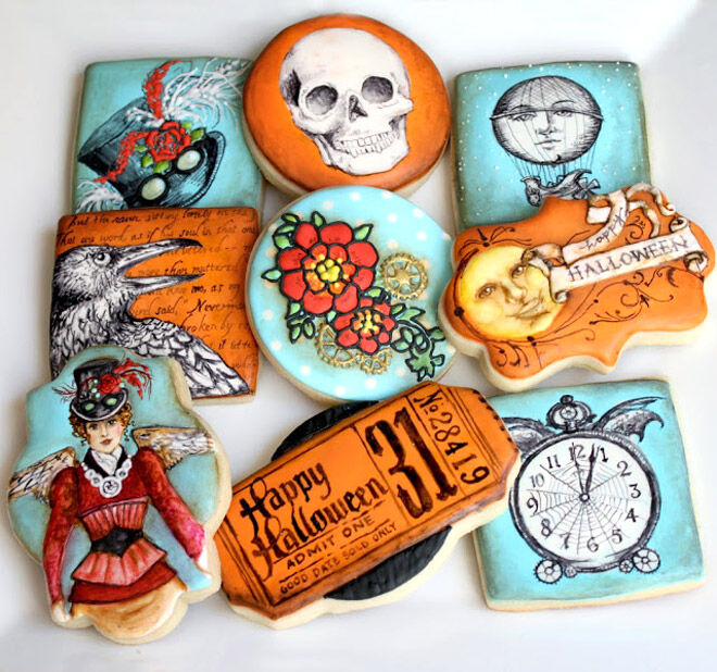 Halloween biscuits paint treat