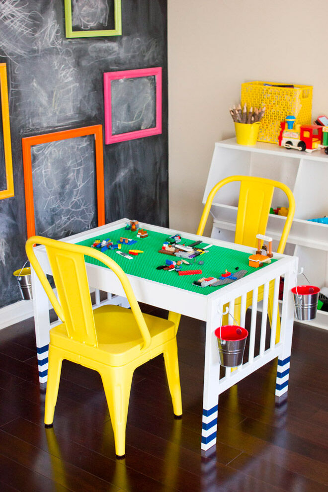 homemade LEGO table play station