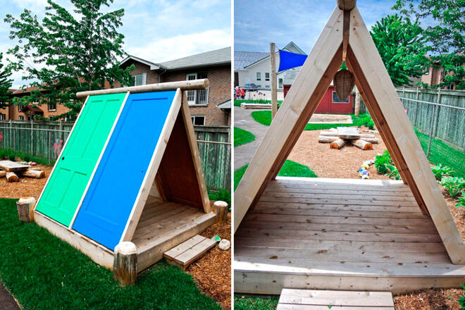 kids A-frame cubby diy