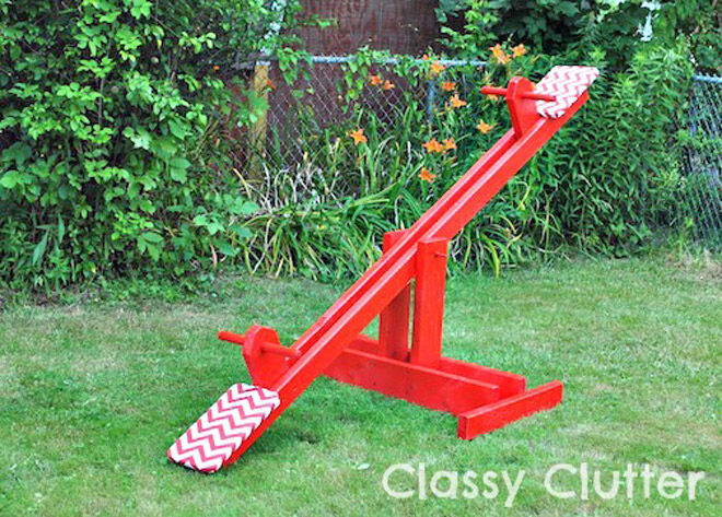 make a backyard seesaw