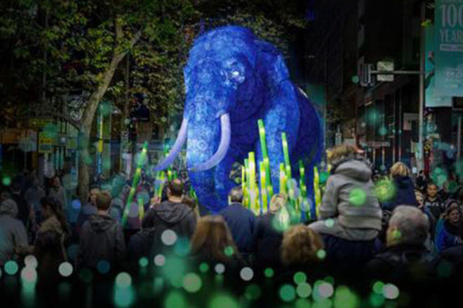 Elephant light sculpture during Tooronga Zoo Parade