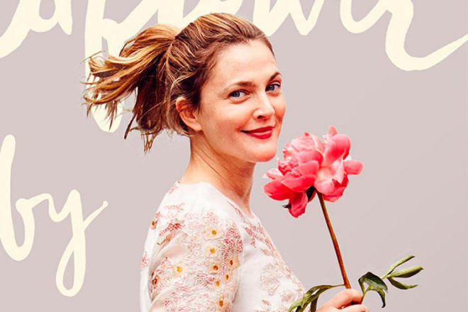 Drew Barrymore Celebrity Baby with Flower