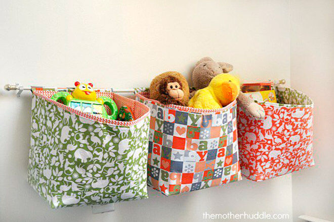 hanging fabric baskets soft toy storage toddler