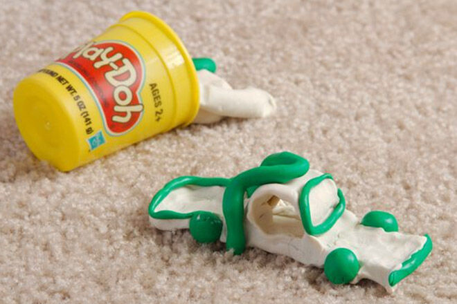 How to get Play doh out of carpet