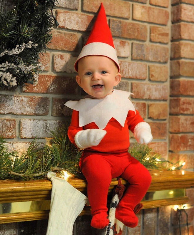Hilarious dad turns baby into a real life Elf on the Shelf